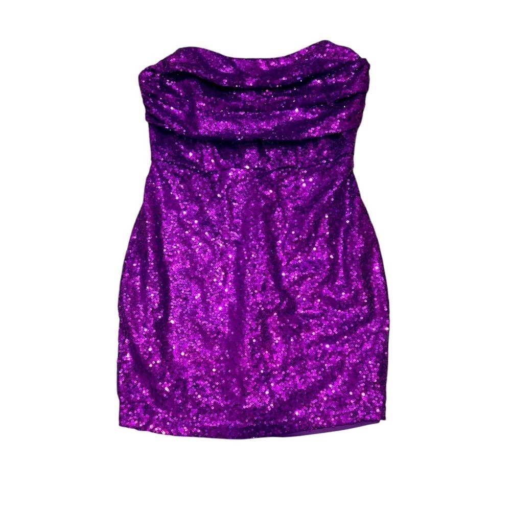 Blue Blush Strapless Mini Sequin Dress NWOT